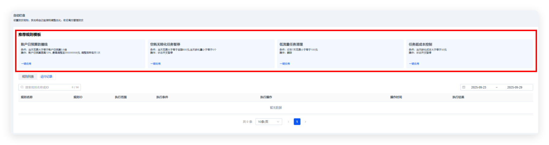 华为广告自动盯盘规则模板 华为广告自动盯盘规则模板